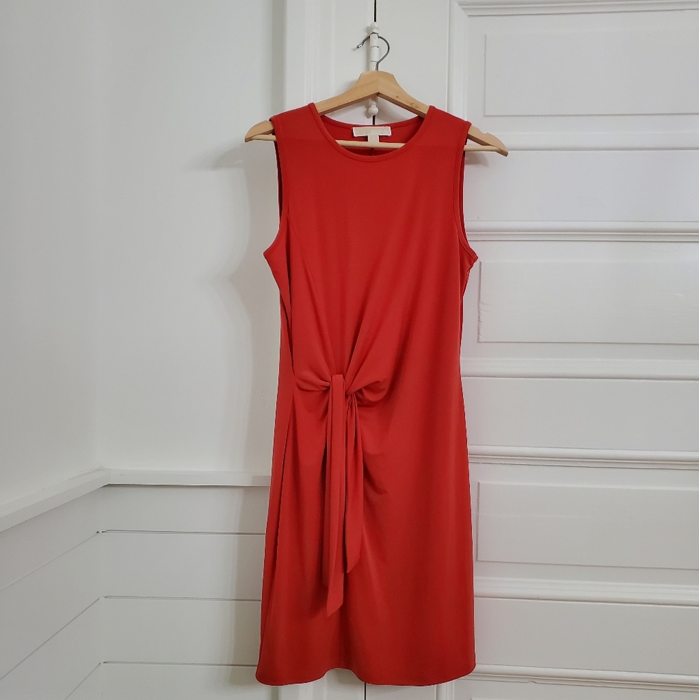 Michael Kors orange knit knotted rust dress medium